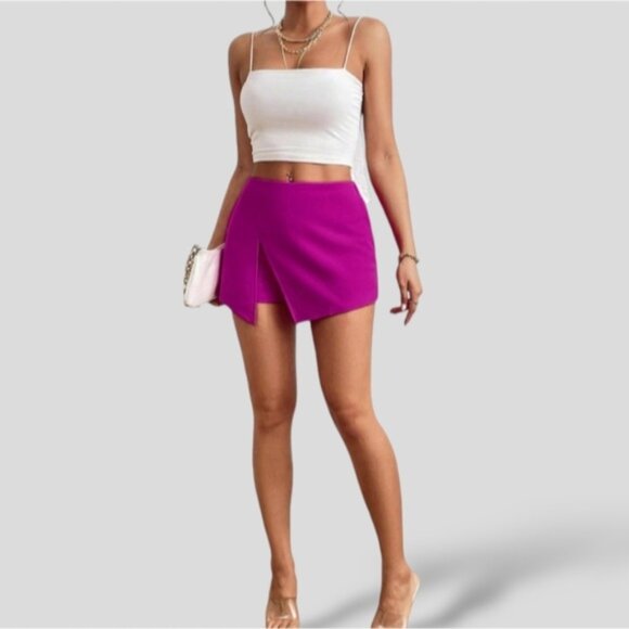 Fuschia Split Skorts- Skirt Shorts- L (smaller fit) - Picture 2 of 16